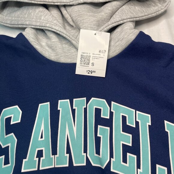 Forever 21 Unisex Navy & Gray “Los Angeles” Hoodie – Fits Men & Women – Size S – - Picture 4 of 10